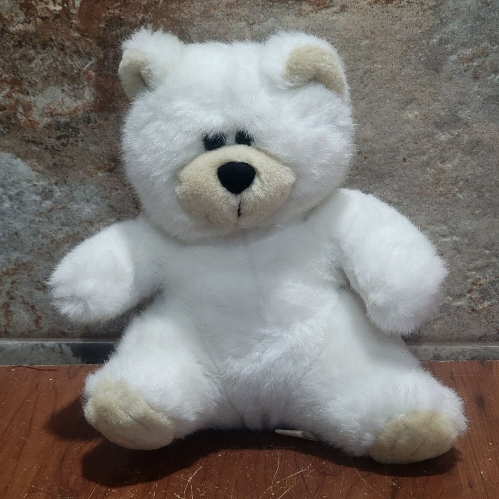 Vintage PBC International White Bear Plush Toy Stuffed Animal